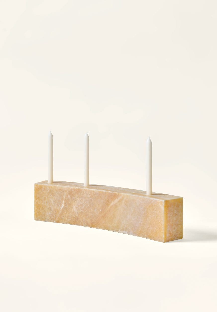 Sabine Marcelis candle holder Honey Onyx L — SolidNature limited edition natural stone