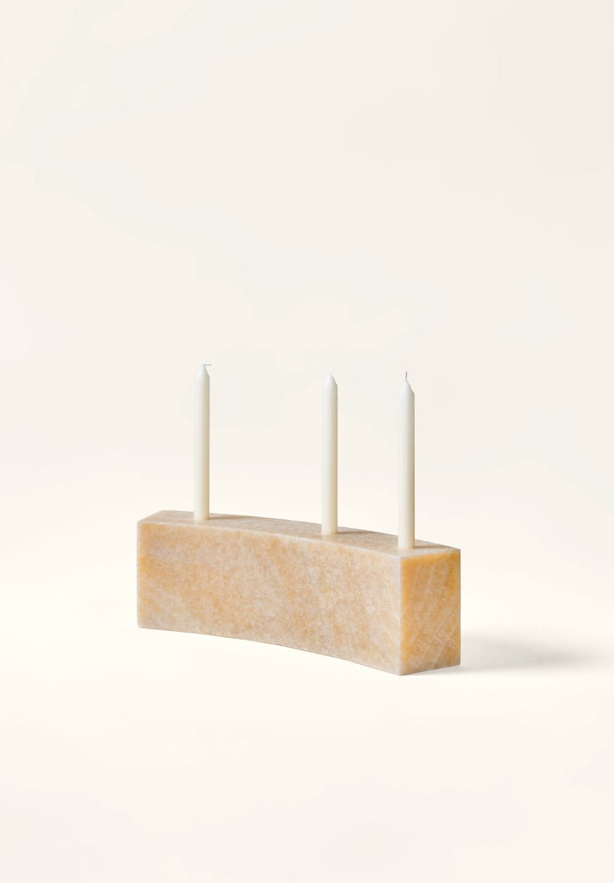 Sabine Marcelis candle holder honey onyx S — SolidNature limited edition natural stone