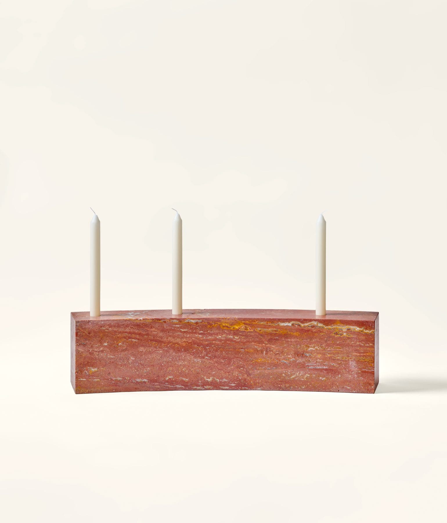Sabine Marcelis candle holder travertine L — SolidNature limited edition natural stone