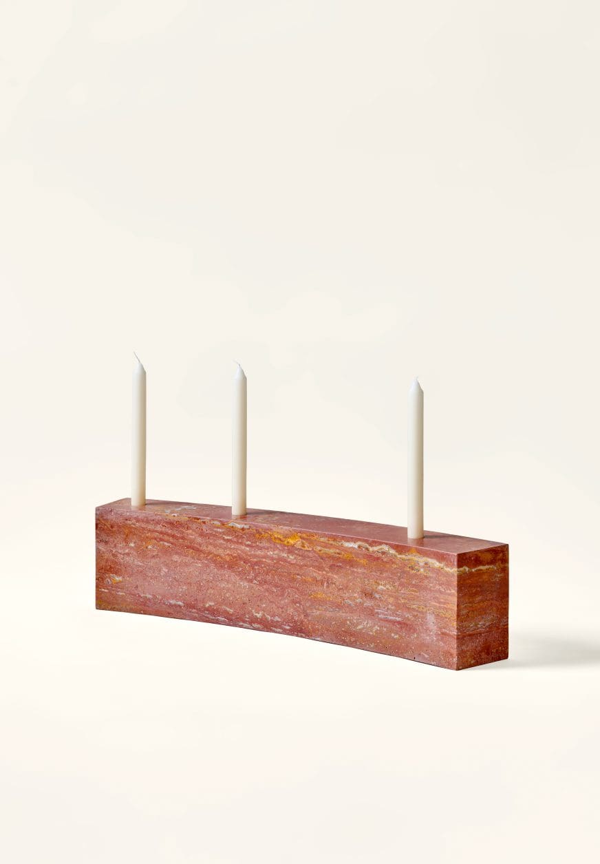 Sabine Marcelis candle holder travertine L — SolidNature limited edition natural stone