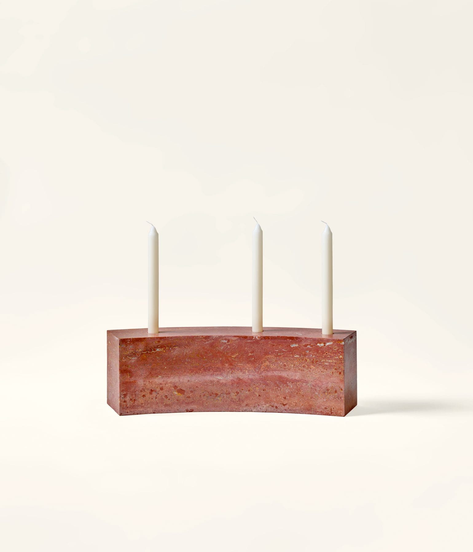 Sabine Marcelis candle holder travertine L — SolidNature limited edition natural stone